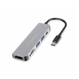Conceptronic 6 en 1 Hub USB-C con 1x HDMI, 1x USB-C PD, 2x USB 3.0, Lector SD, Lector MicroSD/TF - Soporta Resolucion HDMI hasta