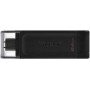 Kingston DataTraveler 70 Memoria USB Tipo C 64GB - USB-C 3.2 Gen 1 - Con Tapa - Color Negro (Pendrive)