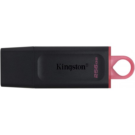 Kingston DataTraveler Exodia Memoria USB 256GB - USB 3.2 Gen 1 - Con Tapa - Enganche para Llavero - Color Negro (Pendrive)