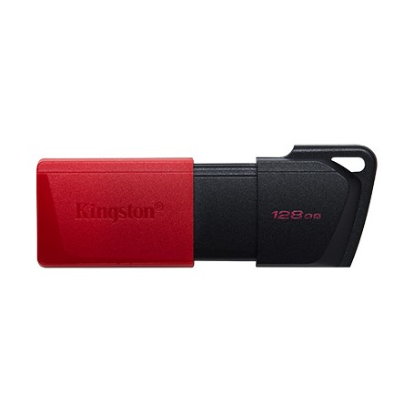 Kingston DataTraveler Exodia M Memoria USB 128GB - USB 3.2 Gen 1 - Capuchon Movil - Enganche para Llavero - Color Negro/Rojo(Pen
