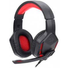 Redragon H220 Themis Auriculares Gaming con Microfono - Iluminacion Roja - Diadema Ajustable - Almohadillas Acolchadas - Control