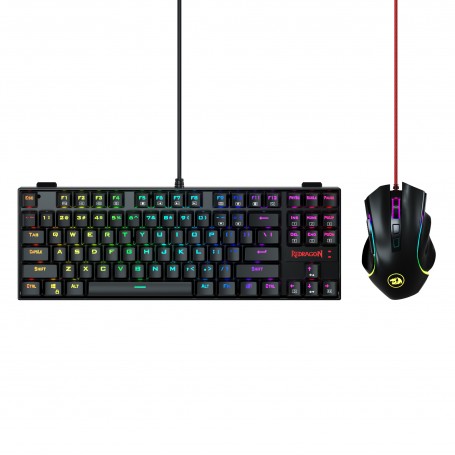 Redragon Pack Gaming Teclado Mecanico Kumara K552 USB + Raton Griffin M607 USB 7200dpi - Iluminacion RGB - Antighosting - Uso Di