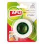 Apli Cinta Adhesiva Invisible 19mm x 33m - Facil de Cortar - Resistente - Ideal para Uso en Oficina - Transparente