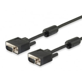 Equip Cable VGA 2 x HD 15 Macho - Doble Apantallado - Longitud 15 m. - Color Negro