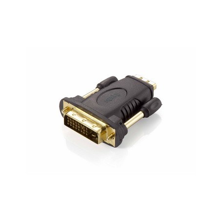 Equip Adaptador HDMI Hembra a DVI Macho - Conectores Dorados - Tornillos Moleteados - Admite una Resolucion de hasta 1920 x 1200