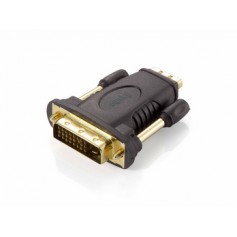 Equip Adaptador HDMI Hembra a DVI Macho - Conectores Dorados - Tornillos Moleteados - Admite una Resolucion de hasta 1920 x 1200