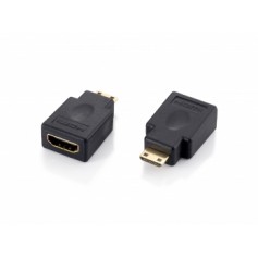 Equip Adaptador HDMI Tipo C Macho a HDMI Tipo A Hembra - Conectores Dorados