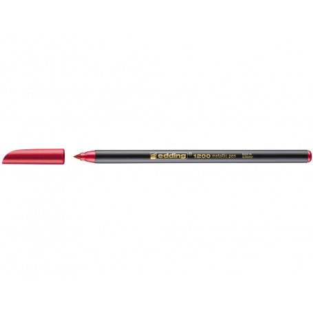 Edding 1200 Rotulador - Punta Redonda - Trazo 1mm - Tinta con Base de Agua - Color Rojo Metalizado