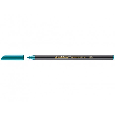 Edding 1200 Rotulador - Punta Redonda - Trazo 1mm - Tinta con Base de Agua - Color Verde Metalizado