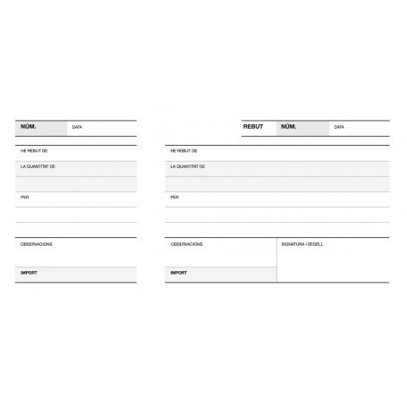 Apli Talonario Recibo 1/3 Apaisado Lito A-16 - Papel Autocopiativo - 50 Hojas - Numeracion Secuencial - Tamaño 210x99mm - Blanco