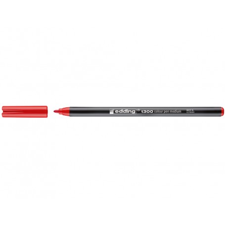 Edding 1300 Rotulador - Punta Redonda - Trazo 2 mm. - Tinta con Base de Agua - Color Rojo