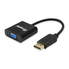 Equip Adaptador DisplayPort Macho a VGA Hembra - Resolucion hasta 1080p - Longitud 15cm - Color Negro
