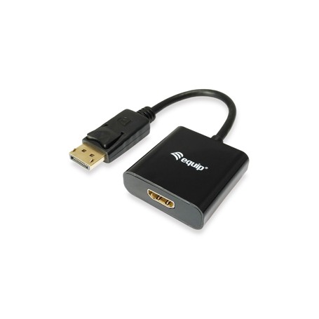Equip Adaptador DisplayPort Macho a HDMI Hembra - Resolucion hasta 1080p - Longitud 15cm - Color Negro