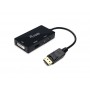 Equip Adaptador DisplayPort Macho a 1x HDMI, 1x VGA, 1x DVI - Cable de 24cm