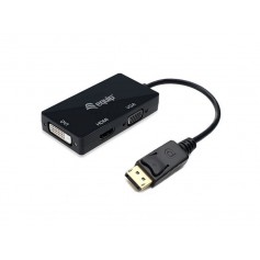 Equip Adaptador DisplayPort Macho a 1x HDMI, 1x VGA, 1x DVI - Cable de 24cm