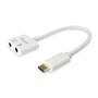 Equip Adaptador USB-C a Audio 2 Jack 3.5mm Hembra para Auricular y Microfono