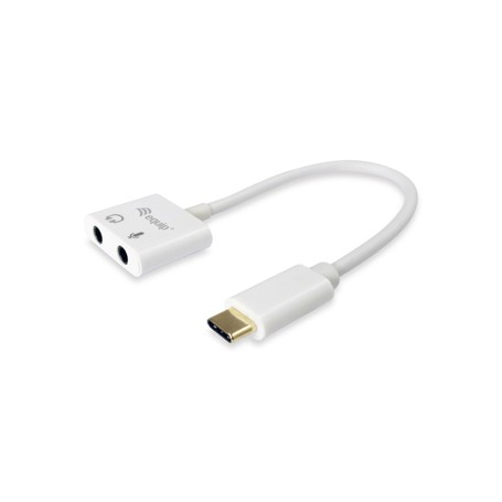 Equip Adaptador USB-C a Audio 2 Jack 3.5mm Hembra para Auricular y Microfono