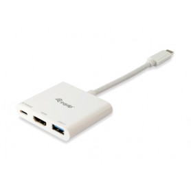 Equip Adaptador USB-C Macho a HDMI Hembra / USB-C Hembra / USB-A Hembra 3.0