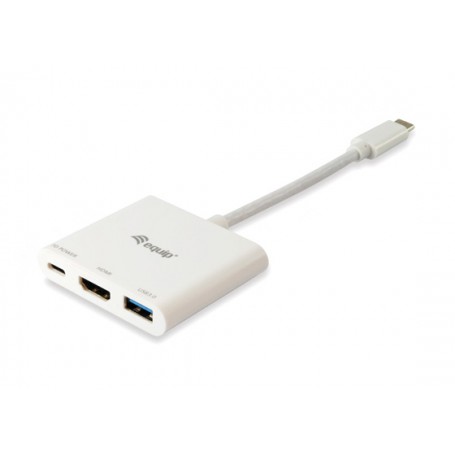 Equip Adaptador USB-C Macho a HDMI Hembra / USB-C Hembra / USB-A Hembra 3.0