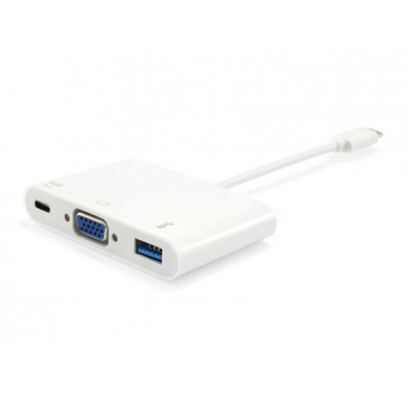 Equip Adaptador USB-C Macho a VGA Hembra / USB-C Hembra / USB-A Hembra 3.0