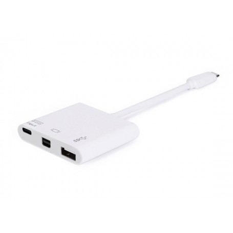 Equip Adaptador USB-C Macho a Mini DisplayPort Hembra / USB-C Hembra / USB-A Hembra 3.0