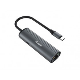 Equip Adaptador USB-C a Gigabit RJ45 + USB-C PD - Carcasa de Aluminio