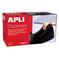 Apli Porta Cinta Office - para Rollos de 33mm - Facil de Usar y Transportar - Resistente y Duradero - Blanco