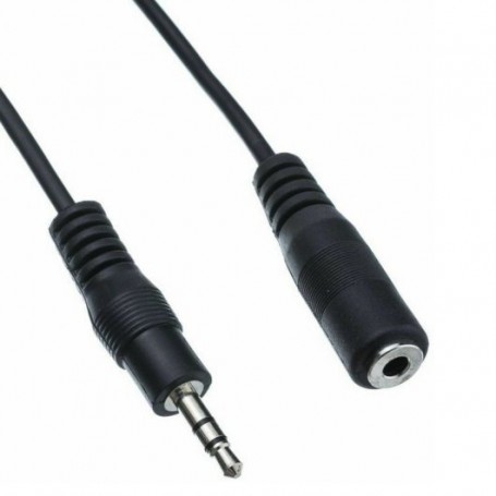 Equip Cable de Audio Estereo Jack 3.5mm Macho a Jack 3.5mm Hembra - Longitud 2.5m - Color Negro