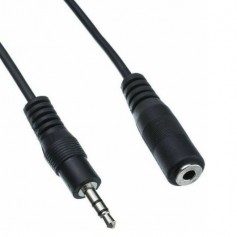 Equip Cable de Audio Estereo Jack 3.5mm Macho a Jack 3.5mm Hembra - Longitud 2.5m - Color Negro