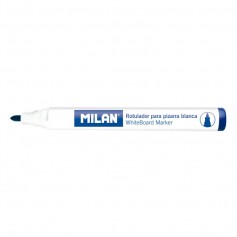 Milan Rotuladores para Pizarra Blanca con Punta Redonda - Punta 4.7 mm - Tinta a Base de Alcohol - Borrable en Seco - Color Azul