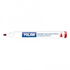 Milan Rotuladores para Pizarra Blanca con Punta Redonda - Punta 4.7 mm - Tinta a Base de Alcohol - Borrable en Seco - Color Rojo