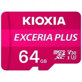 Kioxia Exceria Plus Tarjeta Micro SDXC 64GB UHS-I U3 V30 A1 Clase 10 con Adaptador