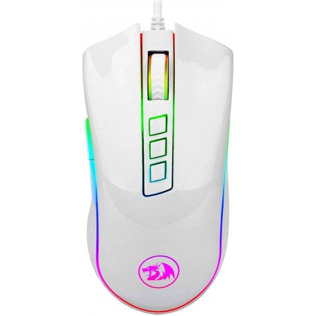 Redragon M711 Cobra White Raton Gaming USB 1000dpi - 7 Botones Programables - Iluminacion RGB - Uso Diestro - Cable Trenzado de 
