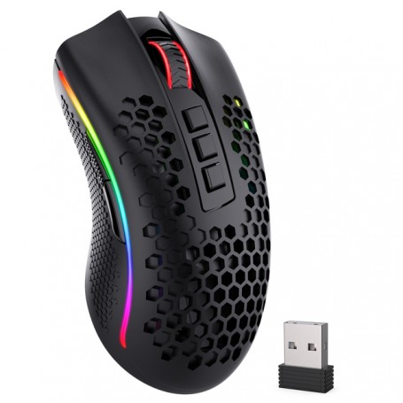 Redragon Storm Pro M808-KS Raton Gaming 16000dpi USB-C e Inalambrico - 8 Botones Programables - Carcasa Panal Perforado - Ilumin