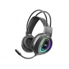 Mars Gaming MH220 Auriculares Gaming con Microfono Flexible - Iluminacion RGB - Diadema Ajustable - Almohadillas Acolchadas - Co