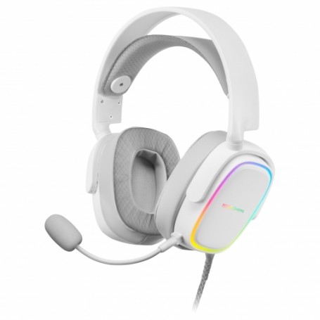 Mars Gaming MHAXW Auriculares Gaming con Microfono Extraible - Iluminacion RGB - Diadema Ajustable - Almohadillas Acolchadas - C