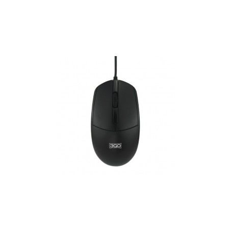 3GO Maus Raton USB 1000dpi - 3 Botones - Uso Ambidiestro - Color Negro
