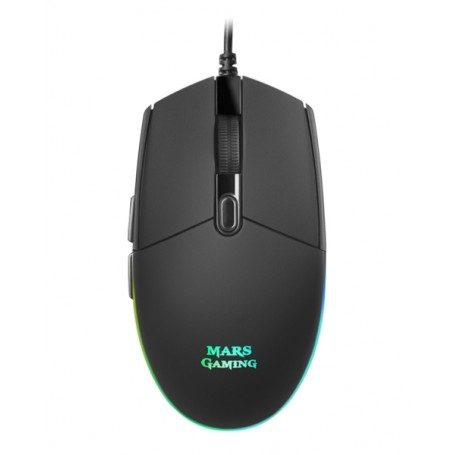 Mars Gaming MMG Raton Gaming USB 3200dpi - 6 Botones - Iluminacion LED RGB - Uso Diestro - Cable de 1.60m