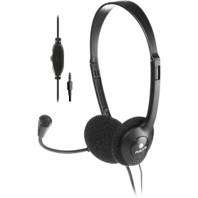 NGS MS103 Pro Auriculares con Microfono - Microfono Flexible - Diadema Ajustable - Control en Cable - Cable de 1.80m - Color Neg