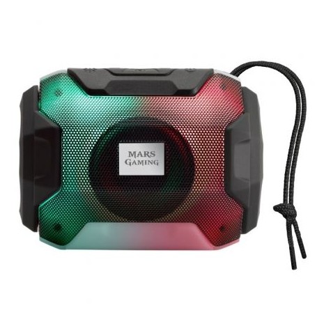 Mars Gaming MSBAX Altavoz 10W Bluetooth 5.0 - Iluminacion RGB - USB, Ranura MicroSD - Autonomia hasta 8h - Manos Libres - Cordon