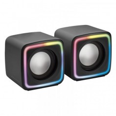 Mars Gaming MSCUBE Altavoces 8W - Iluminacion RGB - Sonido DSP - USB, Entrada Jack 3.5mm - Compactos y Ligeros
