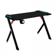 Muvip PRO1200 Mesa Gaming Fibra de Carbono con Luz RGB - Solida - Gran Superficie - Portavasos - Gancho para Auriculares - Medid