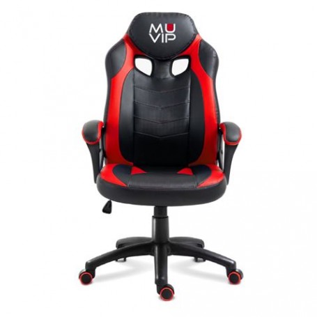 Muvip GM1400 Silla Gaming - Reposabrazos con Almohadilla - Atura Regulable - Piston Clase 2 - Color Negro/Rojo