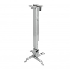 Tooq Soporte Universal de Techo para Proyector - Inclinable y Giratorio - Peso Max 20Kg - Color Plata