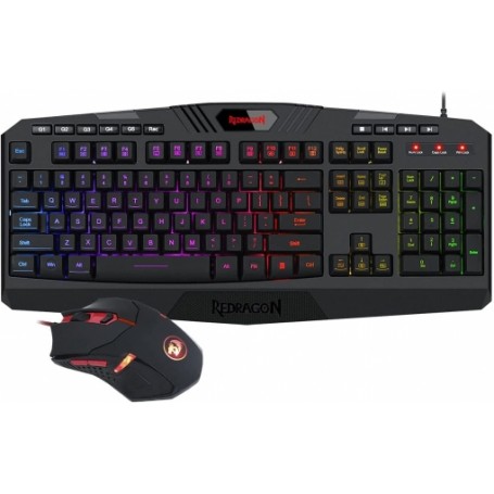 Redragon S101 Pack Teclado Harpe K503 RGB Gaming USB + Raton Centrophorus USB 3200dpi - Iluminacion RGB - Antighosting