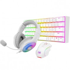 Redragon S129W Pack Gaming Teclado Mecanico Dragonborn K630W USB Antighosting + Raton Griffin M607W USB 7200dpi Uso Diestro + Au