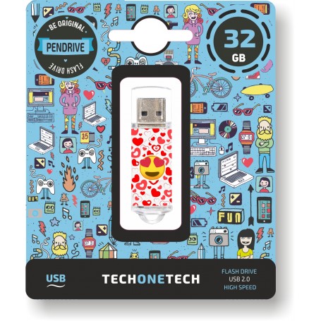 TechOneTech Heart Eyes Memoria USB 2.0 32GB (Pendrive)