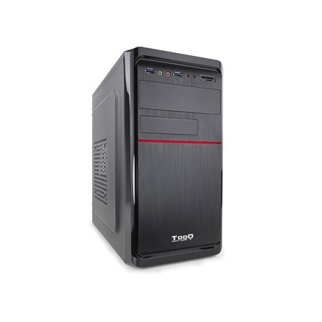 Tooq Caja Mini Torre Micro ATX - Fuente de Alimentacion 500W - 4x HDD3,5 + 1x SDD2,5 + 1x HDD5.25 - 2x USB 3.0, SD y Micro SD - 