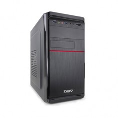 Tooq Caja Mini Torre Micro ATX - Fuente de Alimentacion 500W - 4x HDD3,5 + 1x SDD2,5 + 1x HDD5.25 - 2x USB 3.0, SD y Micro SD - 