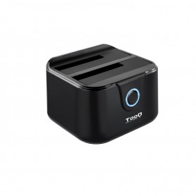 Tooq Docking Station USB 3.0 - HDD/SSD 2.5", 3.5" SATA I,II,III - Boton de Clonacion - Copia de Seguridad - Color Negro